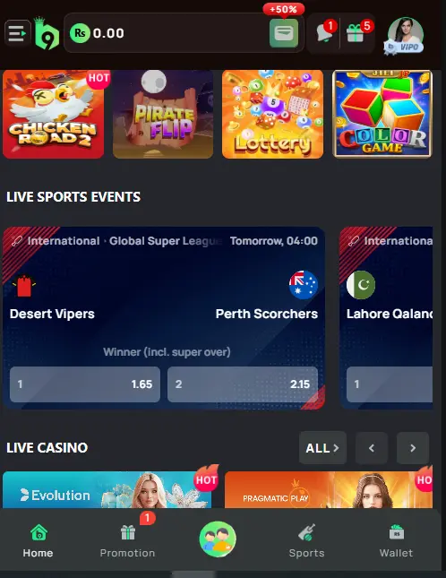 Real Live Sports Events In B9 Game